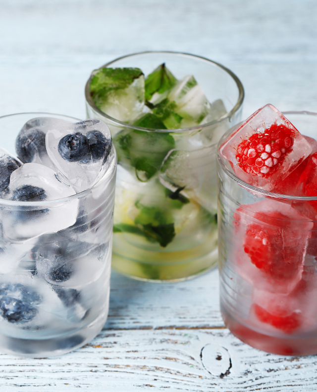 Ice cubes in a glass