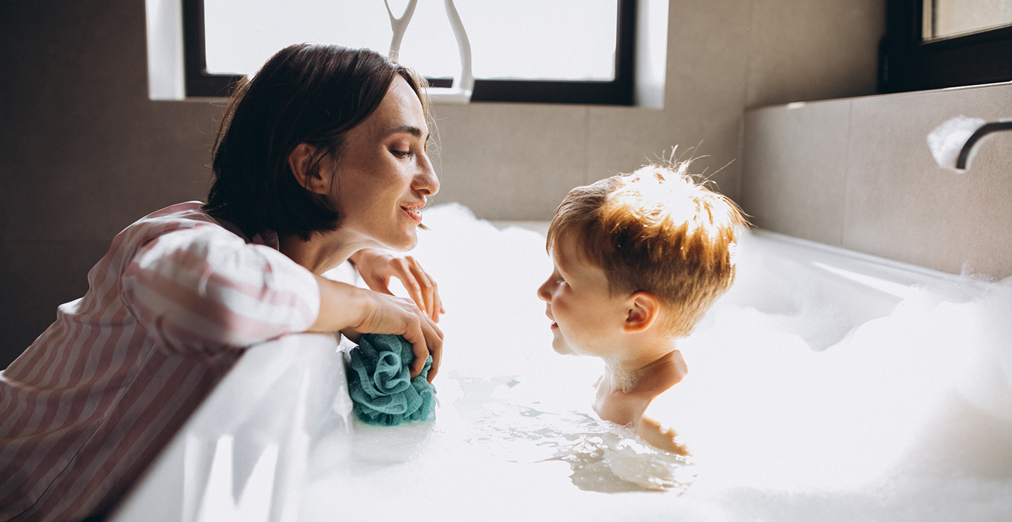 child in bath 